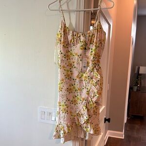 Floral Ruffle Dress with Yellow Flowers